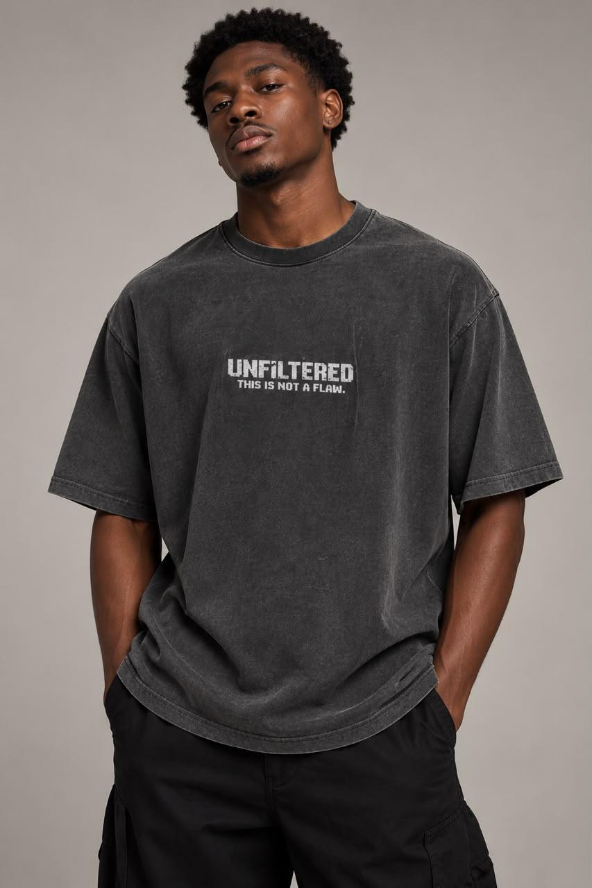Unfiltered Grey acid-wash tee